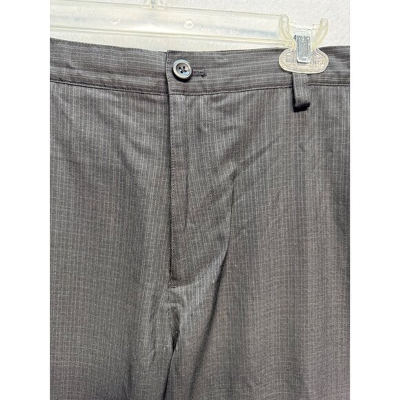 Izod Golf Mens Pinstripe Pants 34x32 Black Polyester Blend Straight Fit - Picture 2 of 11